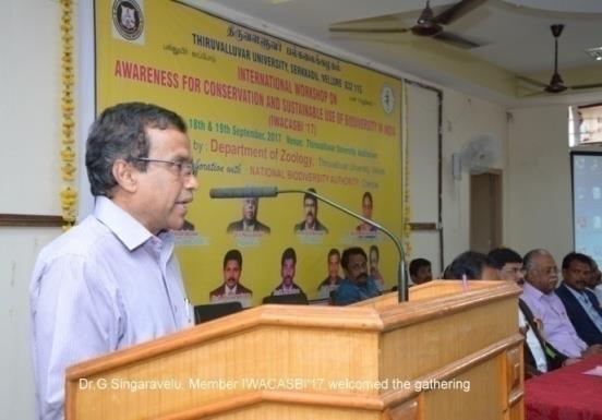 Figure 30: Dr. G. Singaravelu, Member IWACASB’17 welcomed the gathering.