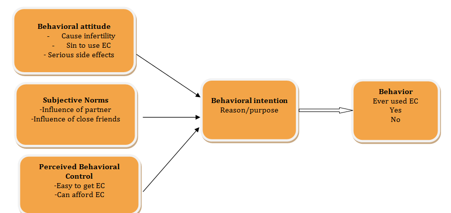 Figure 2: Modified model showing framework of the Theory of Planned behavior [19].