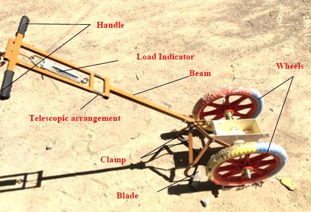 Figure 2: The effects of blades and operators on the speed, effective field capacity, draft, power required, field efficiency, performance index and weeding efficiency of the developed weeder was found significantly higher i.e. 0.95 km/h, 67x10-3 ha/h, 11.03kg, 31x10-3hp, 94.14%, 189.03 and 91.89% respectively for blade having 150˚ approach angle and performed by the healthiest operator having BMI (24.35kg/m2). Taking into consideration the ergonomic aspects of the operation, it can be concluded that the percentage increase in case of the heart rate, body temperature and the oxygen consumption rate were found within the limit. Further on the basis of subjective evaluation the operation was graded as easier. Economic point of view, it was found that the hourly cost of operation was Rs. 38.53/h and cost of weeding was Rs. 875.45/ha. Thus, it can be recommended that developed push type manual dual wheel weeder can be successfully used for weeding by female operator with blade having 150˚ approach angle.