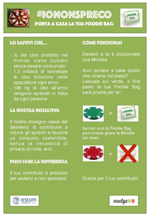 Figure 2: The flyer placed within each menu to explain to the customers the rationale of the intervention and providing them information about food waste.