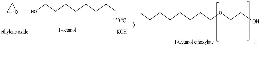 Figure 1: Synthesis rout of 1-Octanol ethoxylate.