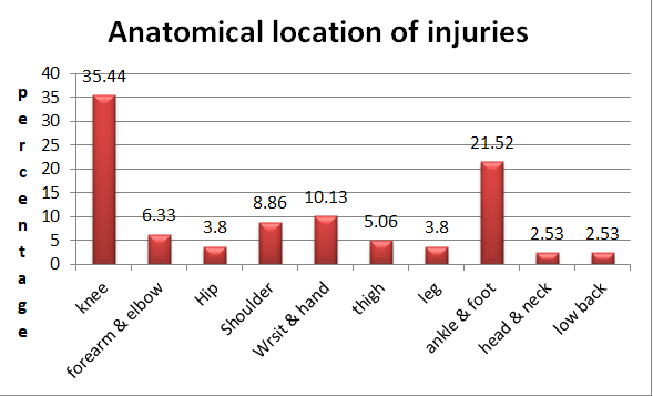 Figure 2: Anatomical Location of injuries.