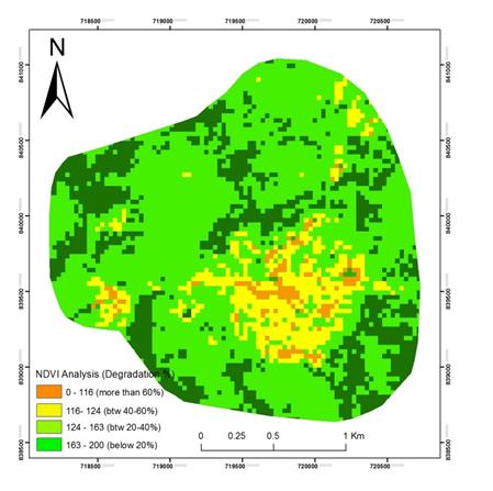 Figure 4: NDVI Analysis in the Ikogosi for 2002.