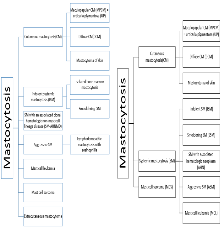 Figure 3: 2008 Classification of mastocytosis. Figure 4: 2016 Classification of mastocytosis.