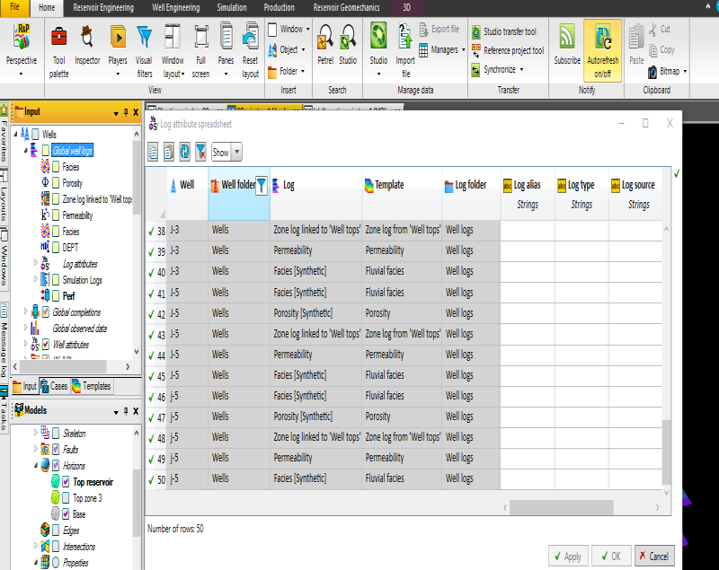 Figure 6: Well data import.