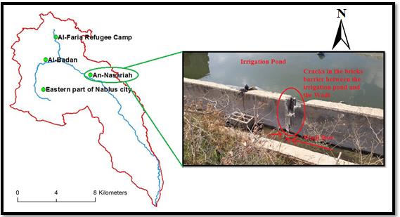Figure 3: The integrated map of the agricultural areas and the agricultural vulnerability map in the Faria catchment.
