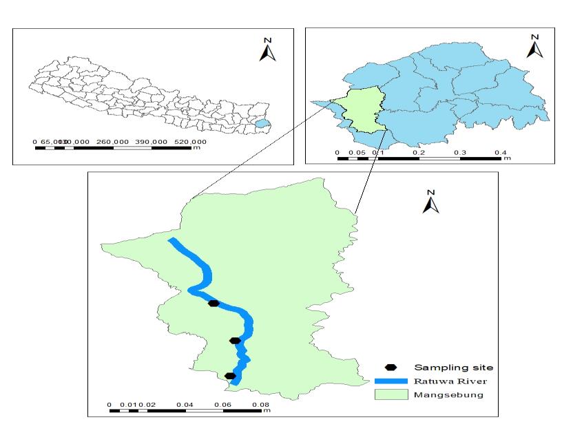 Figure 1: Map of study area of Ratuwa River.