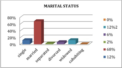Figure 6: Is a bar graph representing the education level of the respondents in percentages.