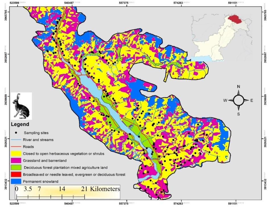Figure 1: Sampling sites in Shigar Valley Karakorum range in both winter and summer.