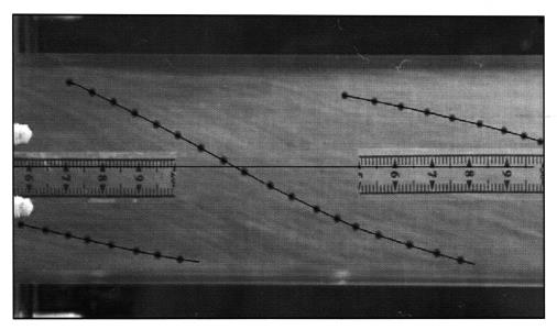 Figure 5: Mean Circumferential velocity, _w_, downstream of a 3-lobe swirl-inducing duct similar to E.F. Spanner’s design. Data from Dr Benjamin Raylor with thanks.