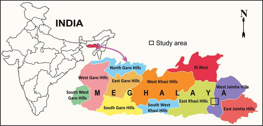 Figure 1: Map of Meghalaya State.