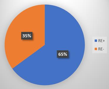 Figure 6: Distribution of patients according to progesterone receptors (n=40).