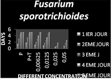 Figure 2: Antifungal Activity of _Thymus vulgaris_ L. on _Fusarium sporotrichioides_.
