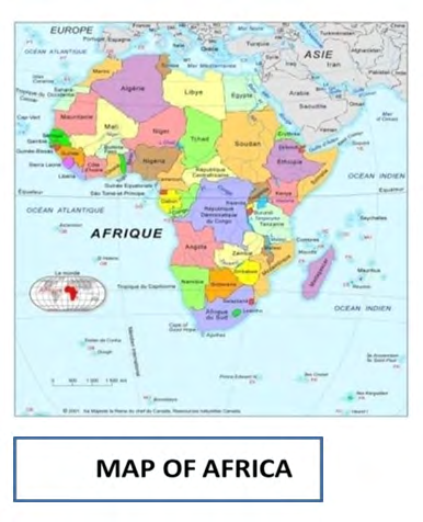 Figure 1: Map of Africa and Algeria.
