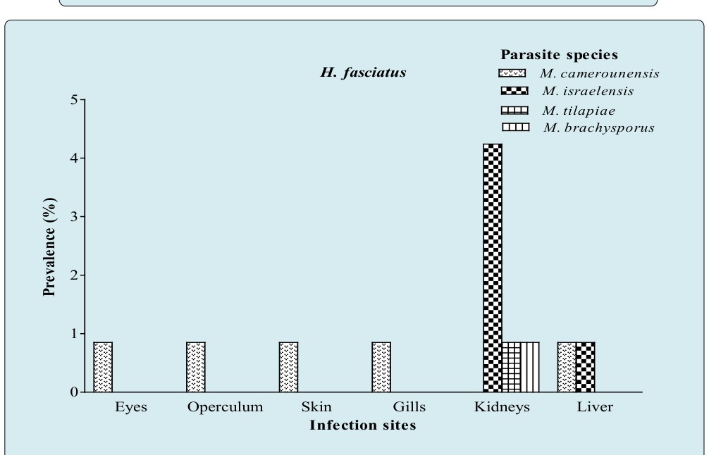 Figure 6: Prevalence of Myxosporean species as a function of hosts.