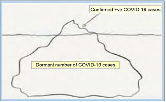 Figure 1: The Iceberg phenomenon for COVID-19 infection.
