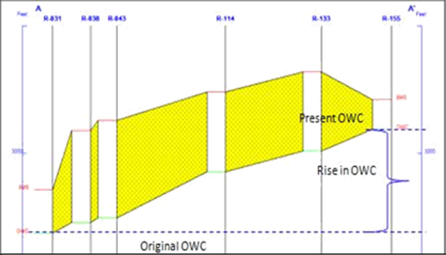 Figure 4: Random Cross section at MSL depth of selected.