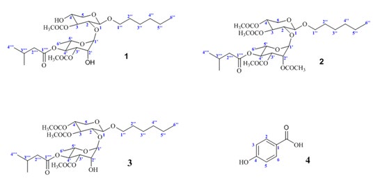 Figure 1: Chemical Structures of Compounds 1-4.