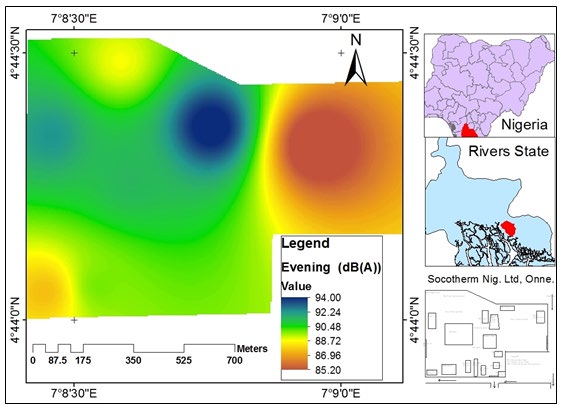 Figure 4: Map of Evening Noise Measurement.