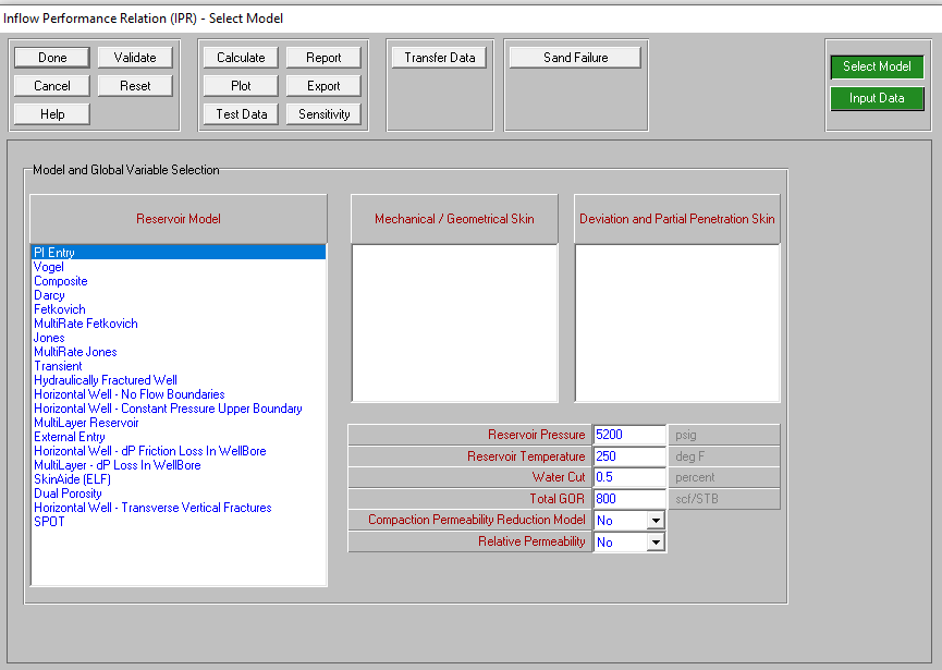 Figure 5: Different correlations selection for matching parameters.