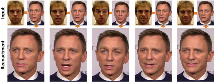 Figure 10: Video Re-enactment Input and Output [19].