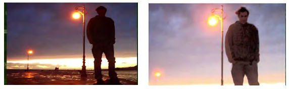 Figure 3: Background view before and after enhancement.