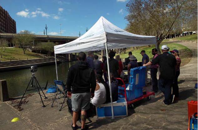 Figure 3: Students enjoying working dockside on the ROV topsides.
