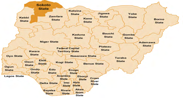 Figure 1: Map of Nigeria Showing Sokoto State.