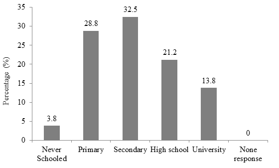 Figure 2: Distribution of vendors by level of education.