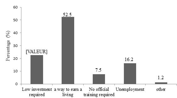 Figure 4: Reasons for engagement in the street food vending.
