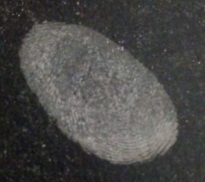 Figure 6: Development of Latent Fingerprint with the help of table salt powder on Porous CPU surface.