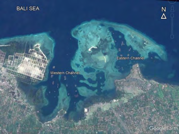 Figure 1: Pegametan Bay, northwest of Bali, Indonesia. Satellite Image Sep 17, 2014 © Google Earth.