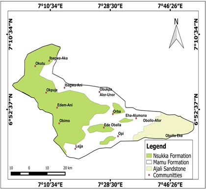 Figure 3: The vegetation map of Nsukka.