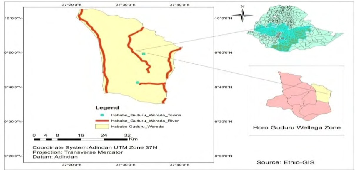 Figure 1: Administrative Map of Hababo Guduru Worada.
