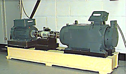 Figure 5: The stand is mainly composed of a three-phase motor with an output power level of 1500 W, a torque sensor, a power test meter and an electronic controller and other components. It is connected to the fan by a coupling, which then drives the fan to continue running, and the magnitude of the simulated load is automatically adjusted by the coupling. Sensors that sense acceleration are installed above the bearings at the motor drive end of the test stand and at the fan end to collect vibration signals in the event of a fault. The bearings required for the test were deep groove ball bearings supplied by a company called SKF, the speciﬁcations of which are shown in Table 2. They mainly simulated four types of failures that can occur in rolling bearings and used an electric spark discharge system to simulate damage to them to generate the data we need.