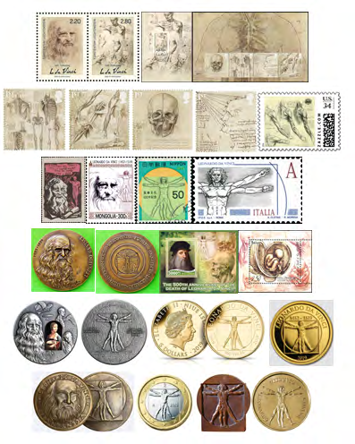 Figure 5: A selection of materials dedicated to the anatomical research of Leonardo da Vinci.
