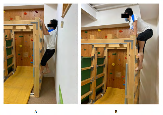 Figure 4: Climbing up and down a 2-metter high ladder.