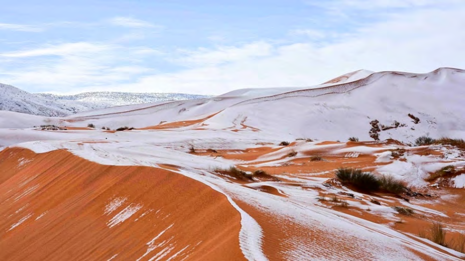 Figure 1: The snow in the Sahara Desert: for the first time in 40 years it got colder to -3°C.