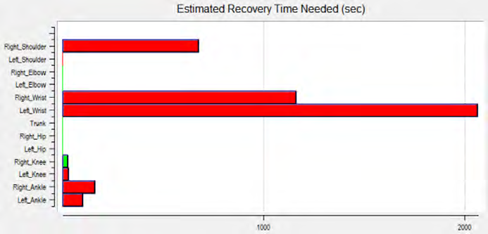 Figure 7: Muscle Strain Time History of rice porters.
