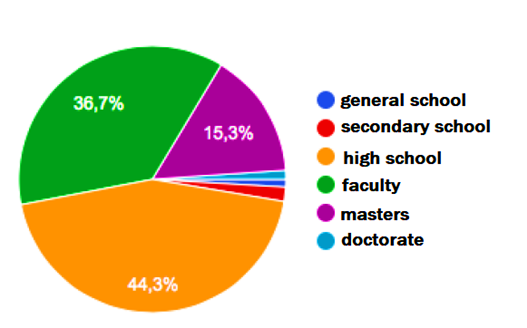 Figure 1: Respondents distribution according to the educational level.