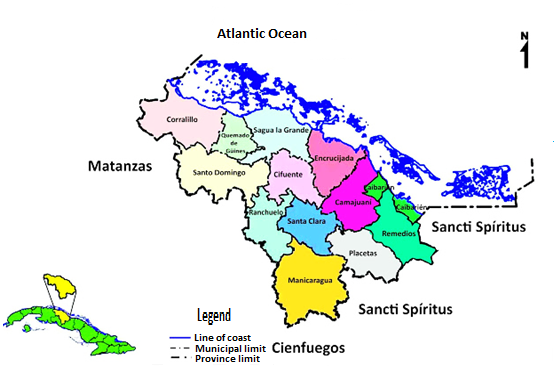 Figure 1: ** Administrative Map of the Province of Villa Clara.