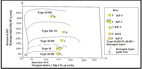 Figure 9: Graph of the kerogen pathway at section- Kp.