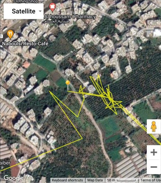 Figure 3: Satellite Coordinates 2 weeks after the second release of the Black Kite Milvus migran.