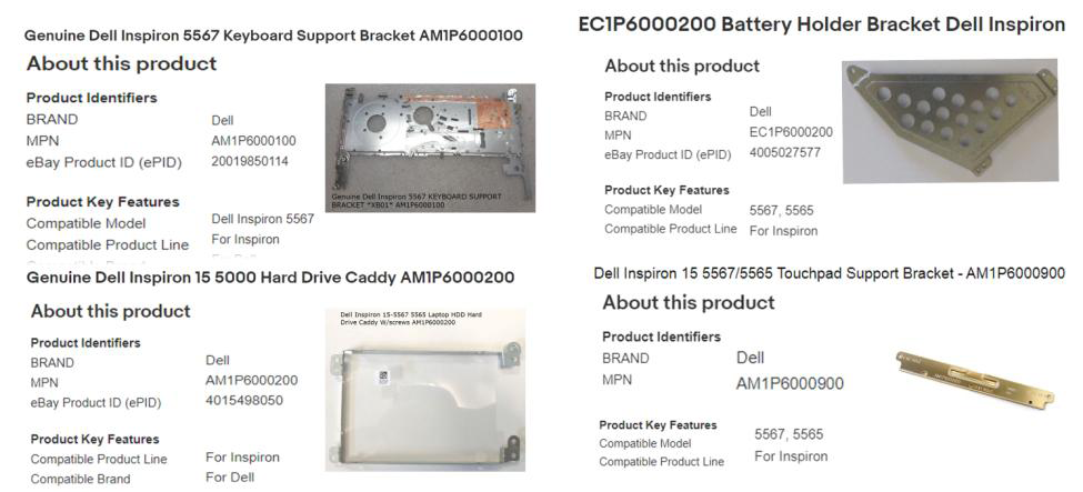 Figure 6: Items with description found on e-commerce websites.