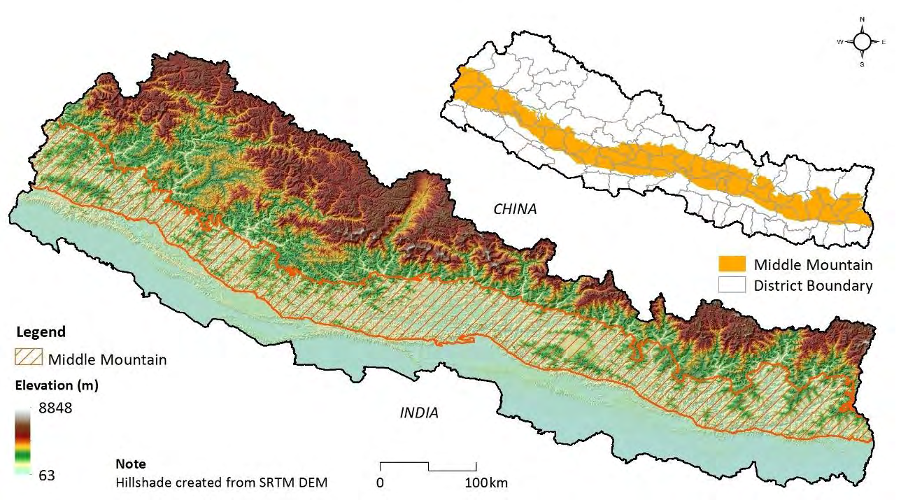 Figure 1: Mid-hill (Middle Mountain) Region of Nepal.