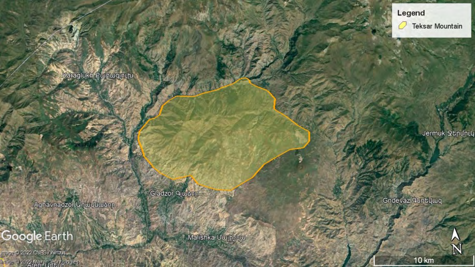 Figure 1: Location of Teksar Mountain.