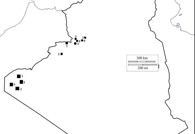 Figure 1: Map of old and new location and new area of Repartition of Atlantoxerus getulus in Algeria.