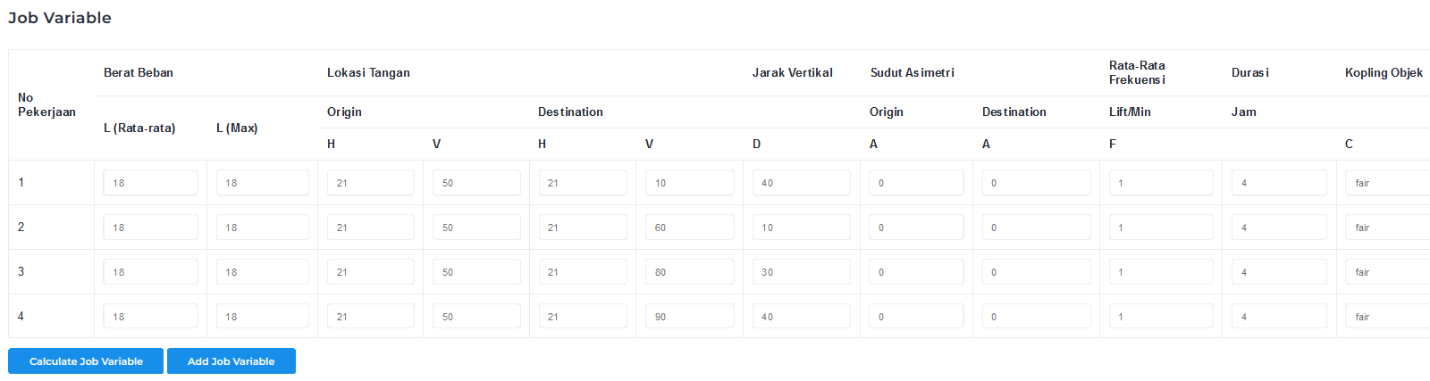 Figure 8: Job Variable for CLI.