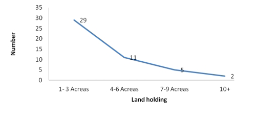 Figure 8: Land holding by cultivators in the study area.