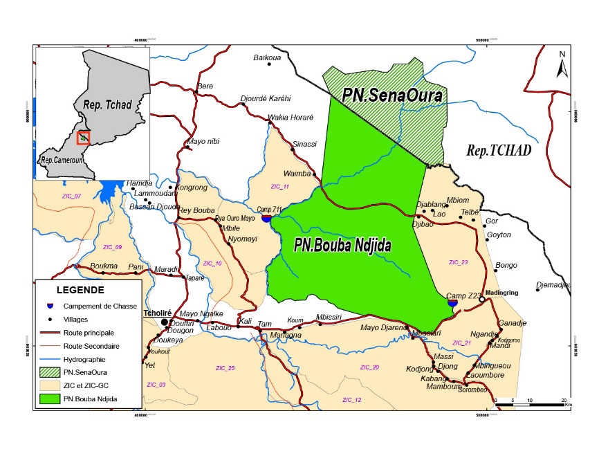 Figure 1: Map of Bouba ndjidda National Park [23].